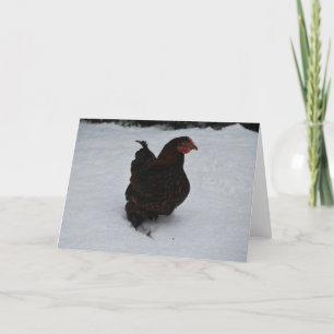 Gold laced Wyandotte trekking through Snow! Holiday Card