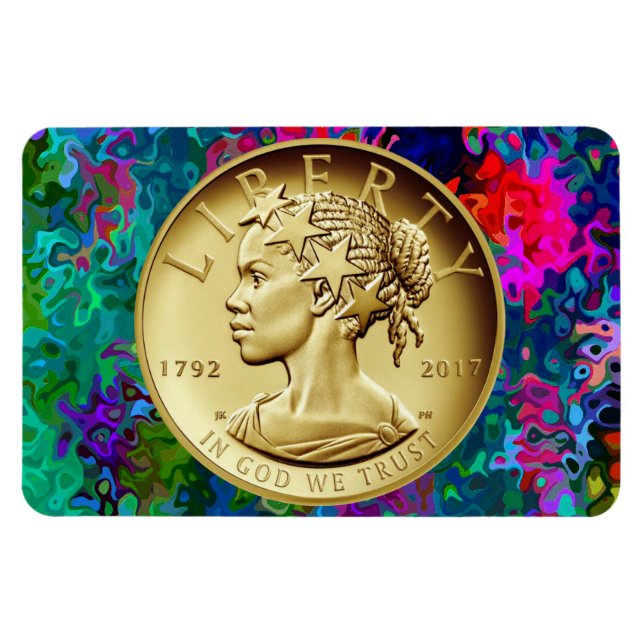 GOLD LADY LIBERTY COIN MAGNET (Horizontal)