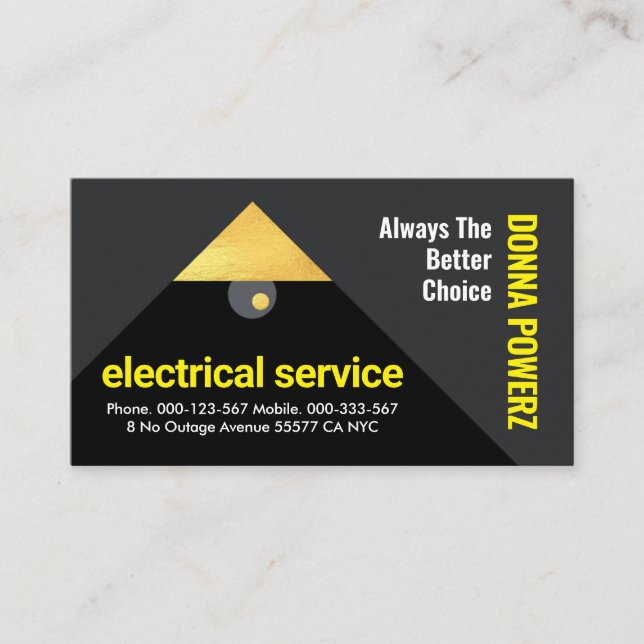 Gold Lampshade Bulb Lighting Business Card (Front)