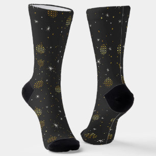 Gold Lanterns and White Stars Socks