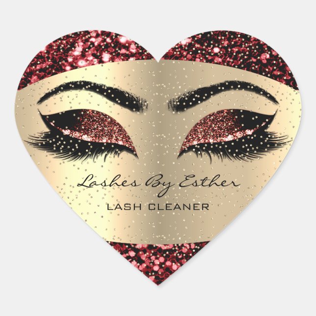 Gold Lashes By Cleaner Heart Makeup Burgundy Sticker (Front)