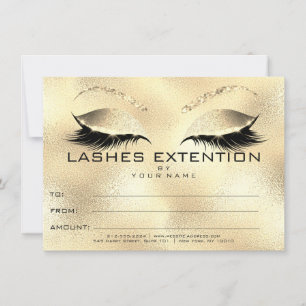 Gold Lashes Extention Makeup Certificate Gift