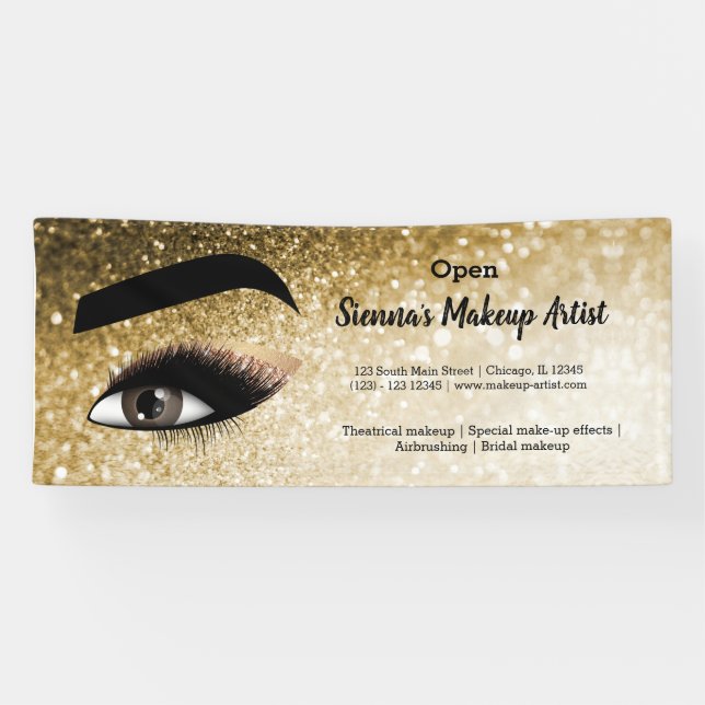 Gold Lashes Eye Banner (Horizontal)