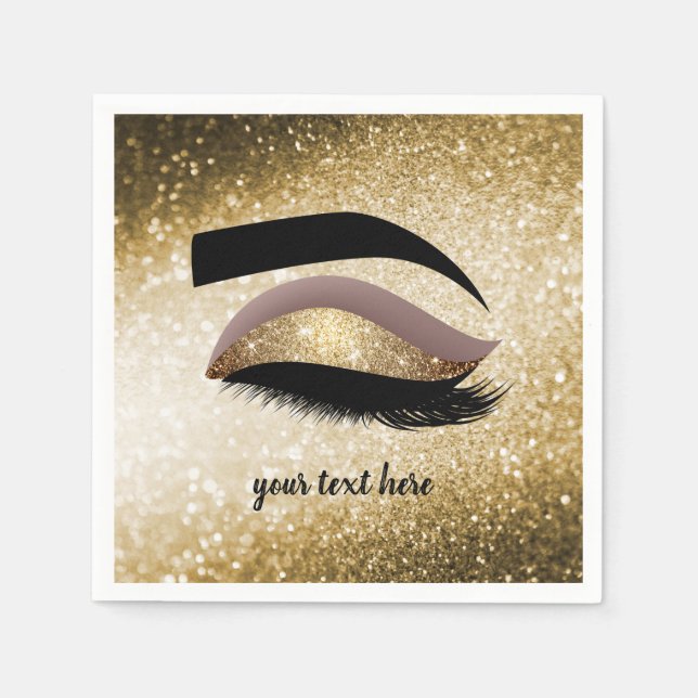 Gold Lashes Eye Napkin (Front)