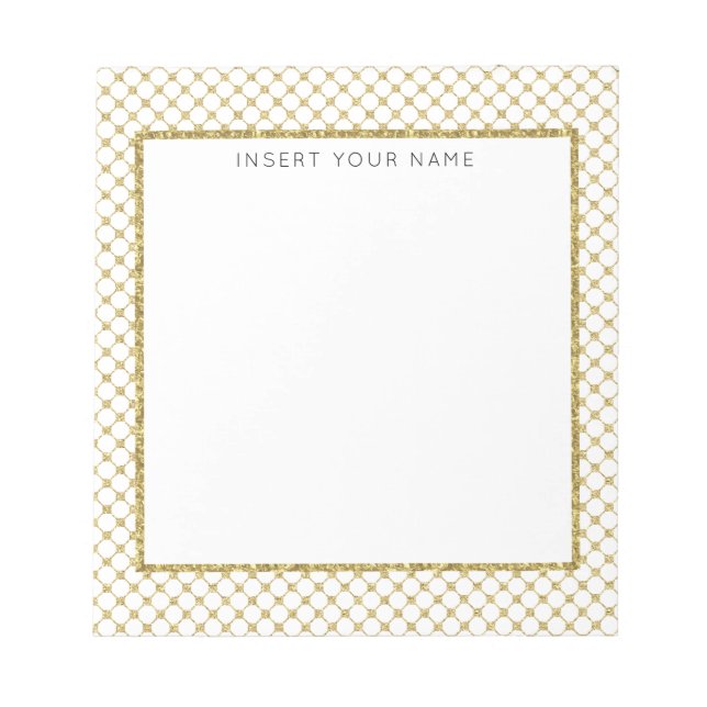 Gold Lattice Personalized Notepad 5.5" x 6" (Front)