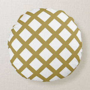 Gold Lattice Round Pillow