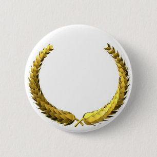 Gold Laurel Wreath 2 Inch Round Button