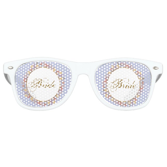 Gold Lavender Flowers Floral Modern Wedding Retro Sunglasses (Front)