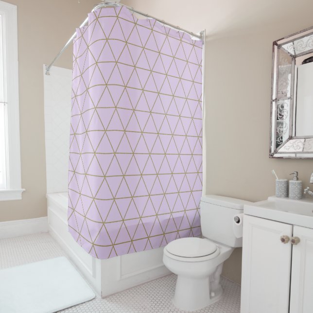 Gold Lavender Geometric Triangles Boho Glam (In Situ)