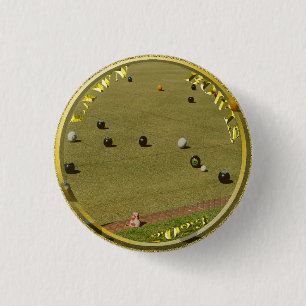 Gold Lawn Bowls 2023 Designed Coin, Badge 1 Inch Round Button