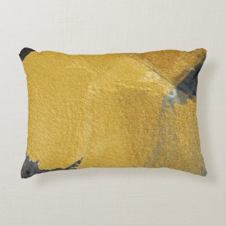 Gold leaf, abstract black design accent pillow