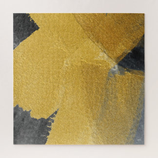 Gold leaf, abstract black design jigsaw puzzle