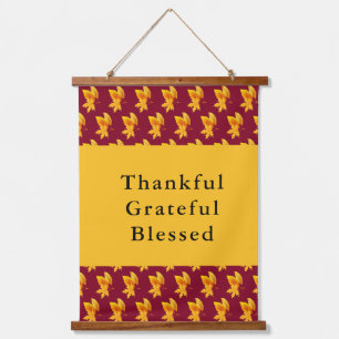 Gold Leaf Autumn Foliage Holiday Celebration Hanging Tapestry