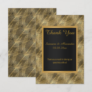 GOLD LEAF BLACK BOTANICAL Thank you card