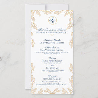 Gold Leaf Botanical Wedding Menu