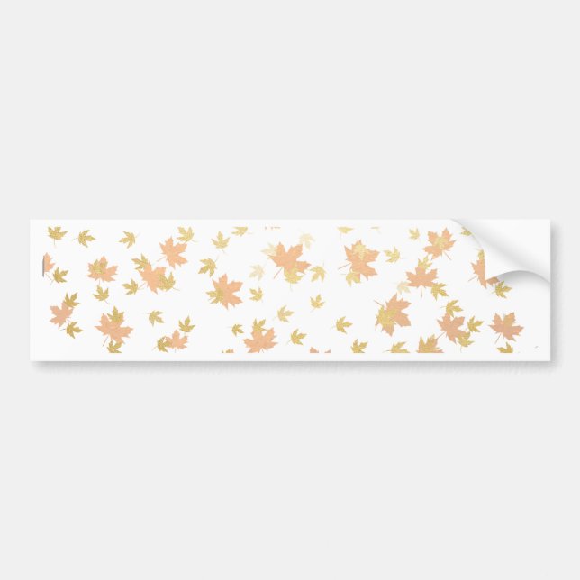 Gold Leaf Confetti on Clear Background Bumper Sticker (Front)