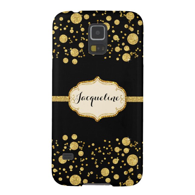 Gold Leaf Glitter Confetti Polka Dots Sparkle Case-Mate Samsung Galaxy Case (Back)