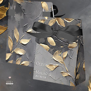 Gold Leaf Impasto Noir Favor Box