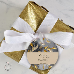 Gold Leaf Impasto Noir  Favour Tags