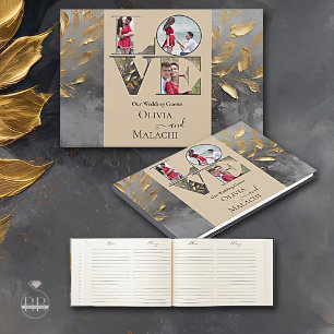 Gold Leaf Impasto Noir  Guest Book