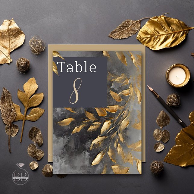 Gold Leaf Impasto Noir  Table Number (Creator Uploaded)