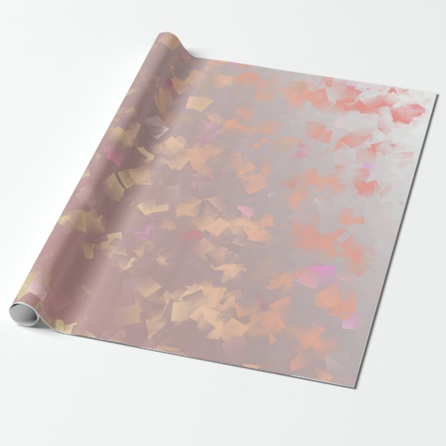 Gold, leaf, leaves, pattern, modern, holiday, wrapping paper (Unrolled)