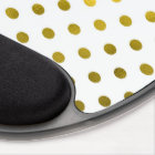 Gold Leaf Metallic Faux Foil Small Polka Dot White