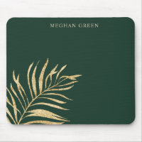 Gold leaf minimalist hunter green monogram