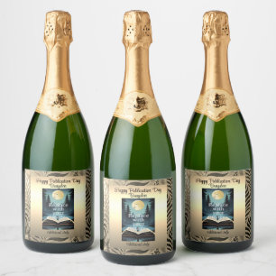 Gold Leaf Motif Sparkling Wine Label