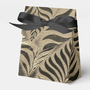 Gold Leaf Motif Tent Favor Box