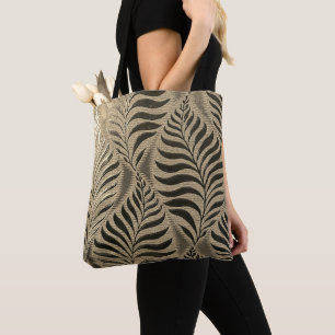 Gold Leaf Motif Tote Bag