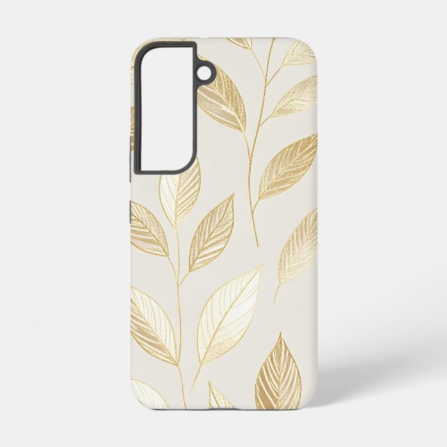 Gold Leaf Pattern Samsung Galaxy S22 Case (Back)