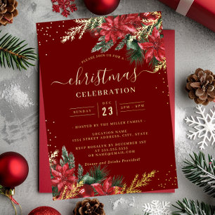 Gold Leaf Red Foliage Christmas Party      