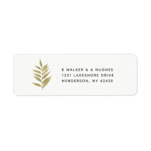 Gold leaf simple elegant return address labels