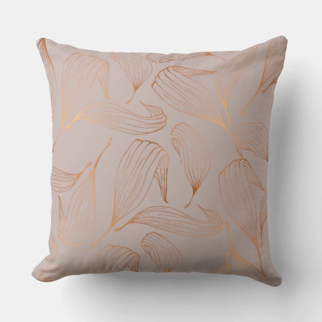 Gold Leaf Taupe Reversible Pillow (Front)