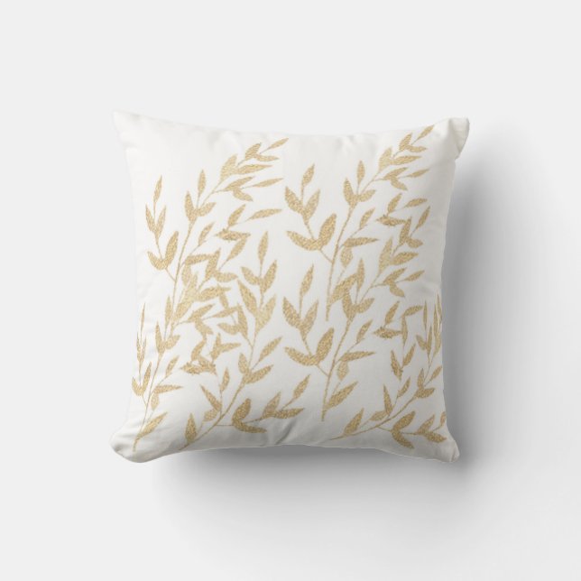 gold leaf throw pillow (Front)
