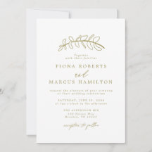 Gold Leaf Wedding Invitation