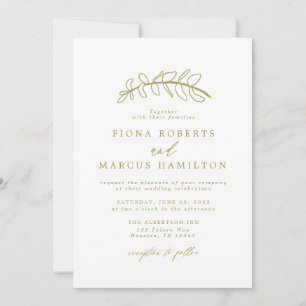 Gold Leaf Wedding Invitation