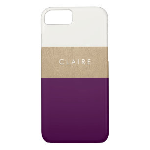 Gold leather and plum Case-Mate iPhone case