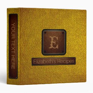 Gold Leather Look Brown Tag Binder