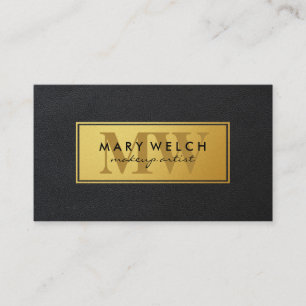 Gold   Leather Monogram   Executive Style Appointment Card