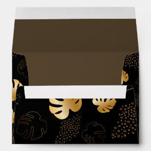 Gold leaves black Invitation Envelope