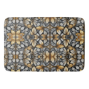 Gold Leaves Botanical Sherpa Bath Mat