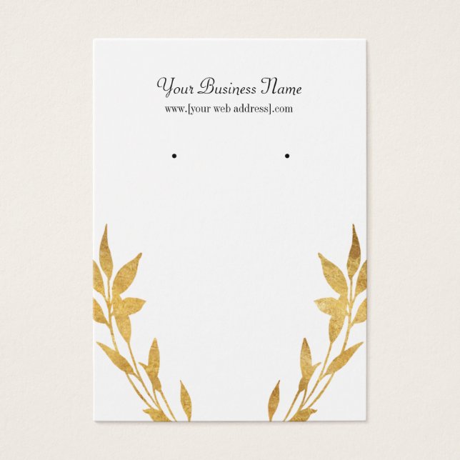 Gold Leaves Custom Earring Card (Front)