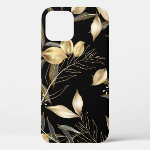 Gold Leaves: Exotic Botanical Seamless iPhone 12 Case