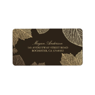Gold Leaves Fall Wedding Label