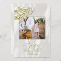 Gold Leaves Filtered Shadows Save the Date