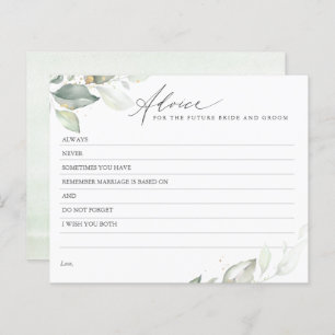 Gold Leaves Greenery Elegant Advice Card