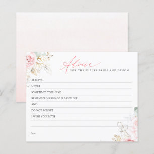 Gold Leaves Greenery Elegant Pink Advice Card
