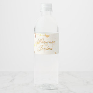 Gold Leaves of Nature Water Bottle Label